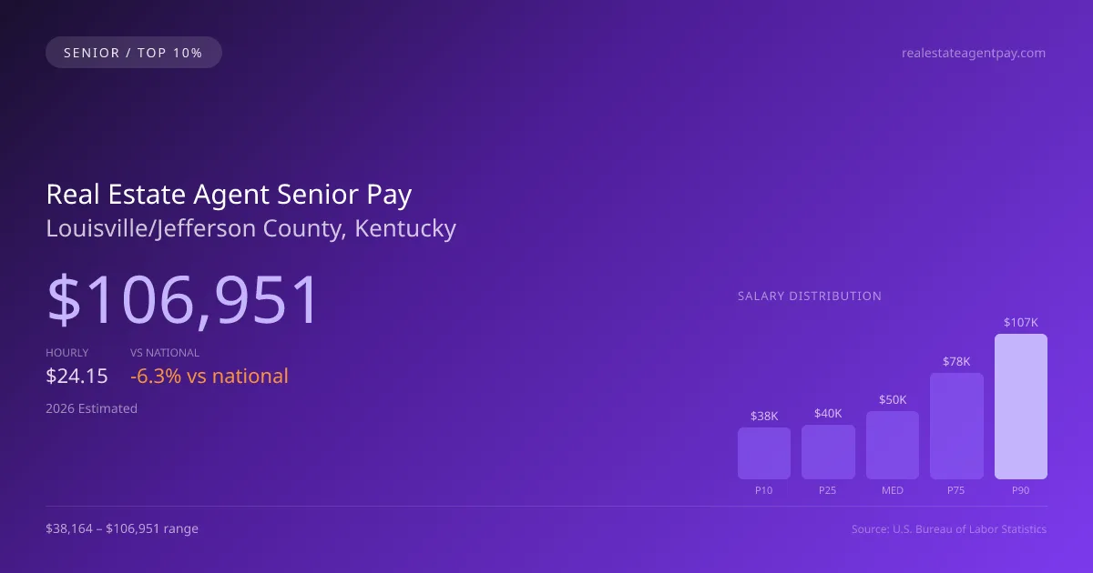 Real Estate Agent Senior Salary in Louisville/Jefferson County, KY — 2026 est., based on 2025 BLS